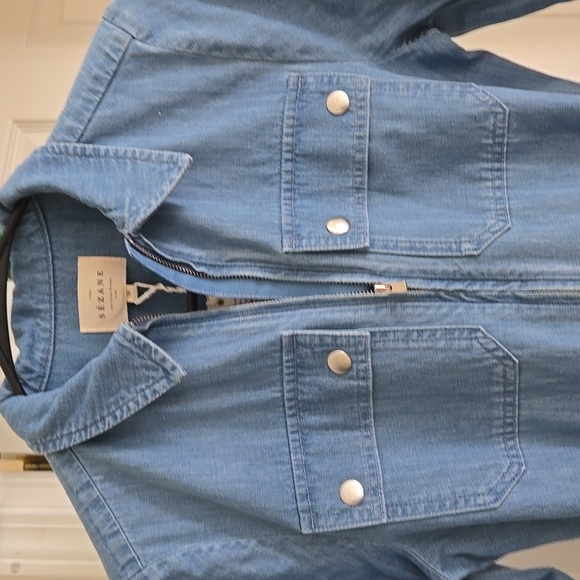 Sezane Bob 100% cotton Denim Jumpsuit - Picture 3 of 10